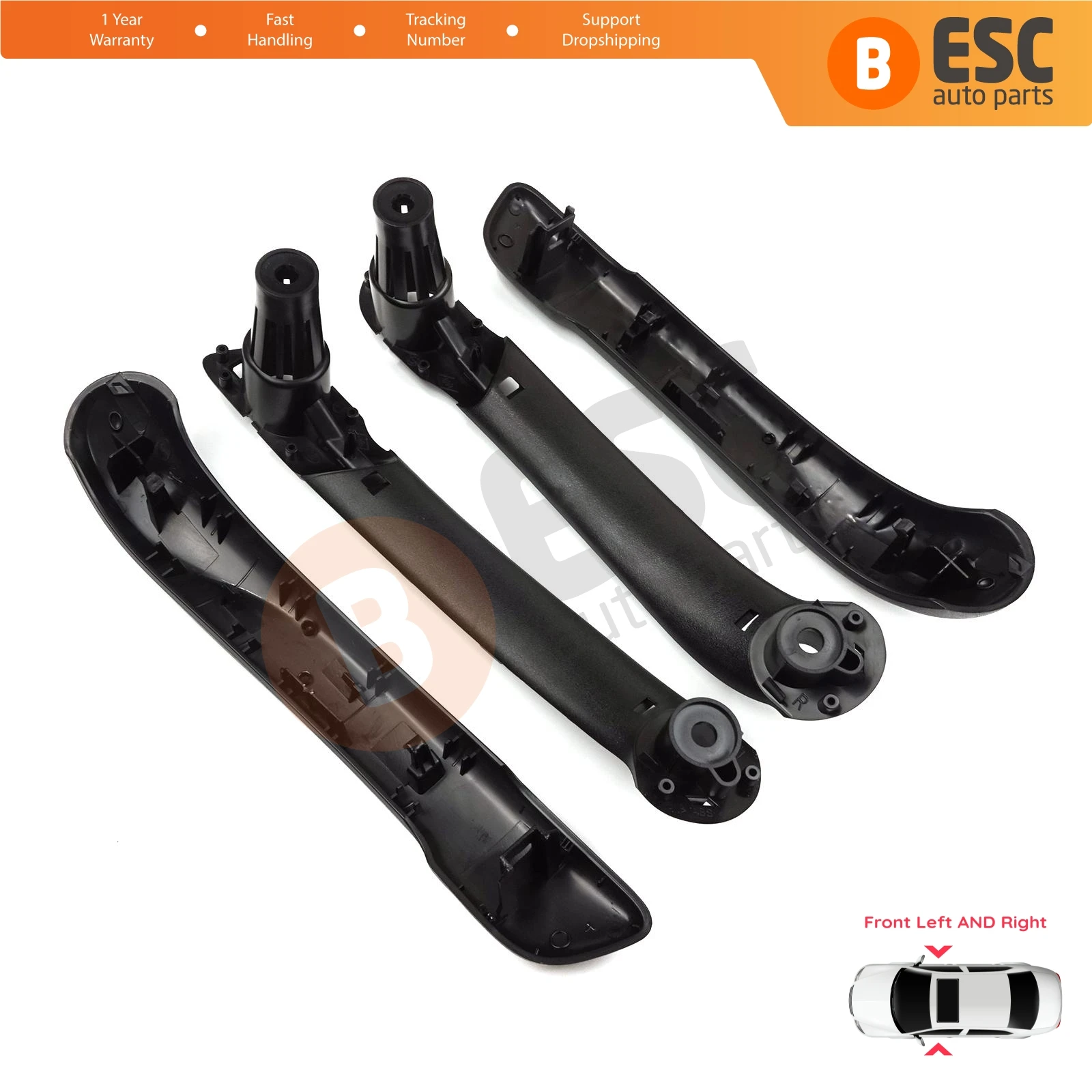 EDP1331 Front Inner Door Handle Grip Black Left Right for Renault Kangoo MK2 Citan W415 NV250 2007-2021 8200548971 8200548972