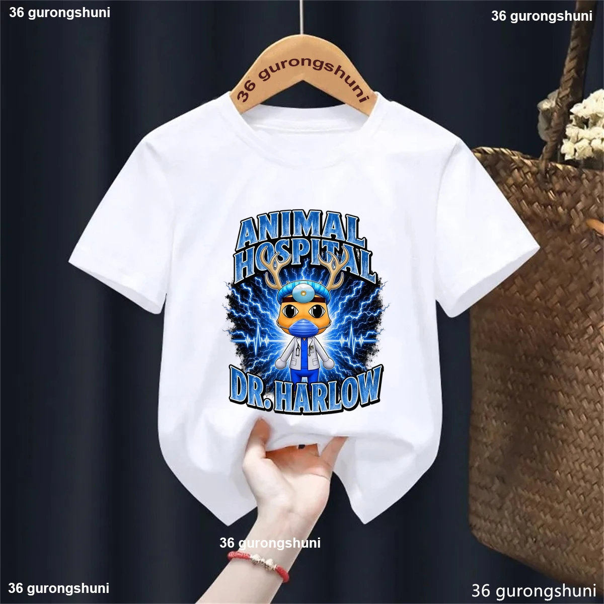 Popular Game Animal Hospital All Main Characters Graphic Printed T‑Shirt, for Boys/Girls Summer Casual Short Sleeve Tshirt Tops