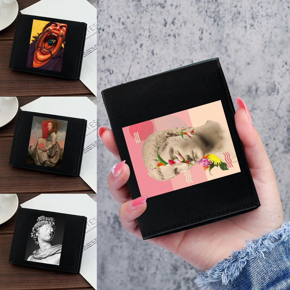 

Wallet Vintage Business Wallet Students Key Storage Purse Coin Purse Funny Printing Series Bank ID Cardholder Clutch Bag