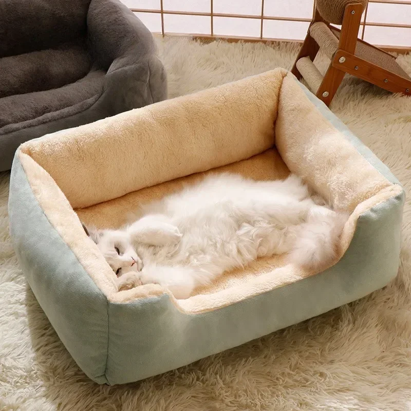 

Large Pet Cat and Dog Bed Warm Comfortable Dog House Soft PP Cotton Nest Dog Basket Mat Autumn and Winter Cat Bed