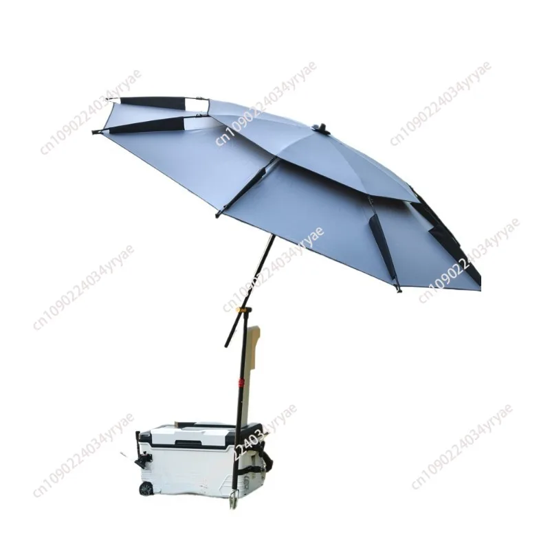 Outdoor fishing umbrella Thickened universal fish umbrella Double layer rainstorm protection sunshade folding