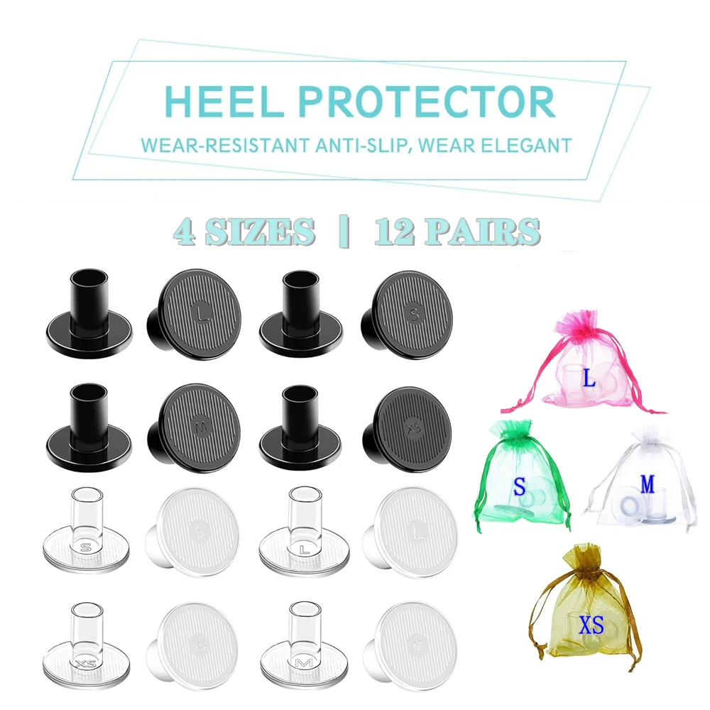 12 Pairs High Heel Protectors Antislip Heel Stopper For Bridal Outdoor Wedding Party Favor Fundas Protectoras Para Tacones Altos