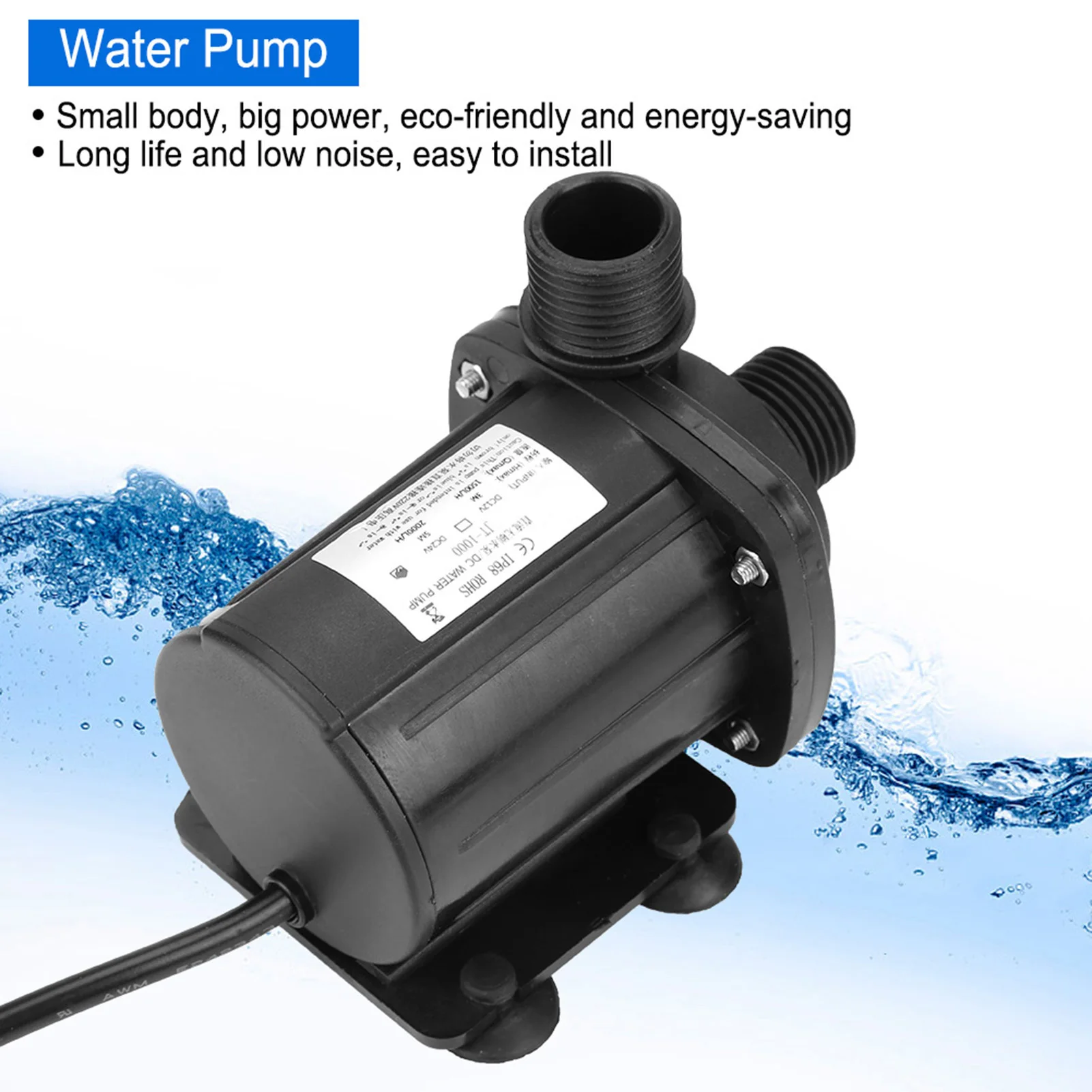 

Brushless Water Pump, Mini High Hydraulic Head DC Brushless Submersible Water Pump 24V -20℃-90℃