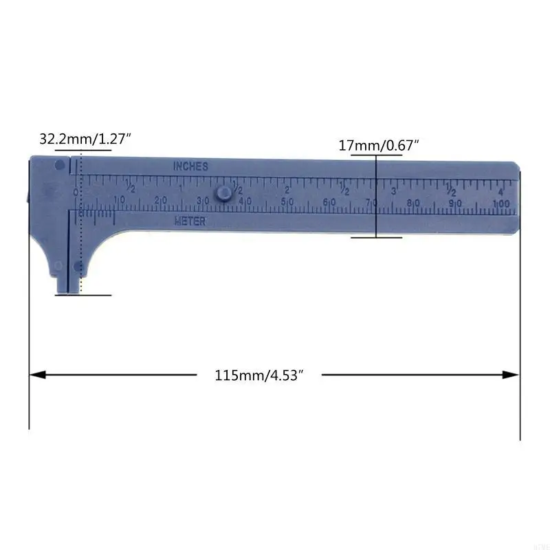 37me Mini Pocket Rulers Calpers Righelli misurazione Strumento a doppia mm/pollici 0-10 mm