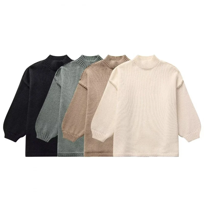 

2025European and American Style Women's New Autumn Street Fashion Loose Casual Knitted Pullover Sweater