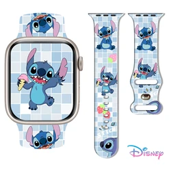 Disney Stitch Series 3 Silicone Strap for Apple Watch 9 8 7 SE 6 Band Replaceable Bracelet for iWatch 41mm 40mm 38mm Watchband