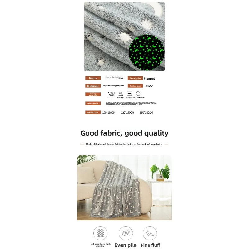 توهج الظلام الصوف بطانية لينة أفخم رمي مكتب قيلولة سيارة تكييف الهواء غطاء الكرتون نمط الفراش بالجملة الراحة السائبة