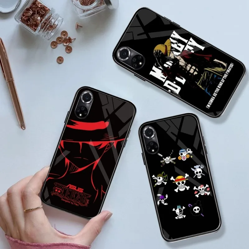 Anime O-nes P-iece Phone Case Tempered Glass For Huawei P Mate60 40 30 20 10 Pro Plus P50 P9 P Smart 2019 2021 P Plus Smart Z