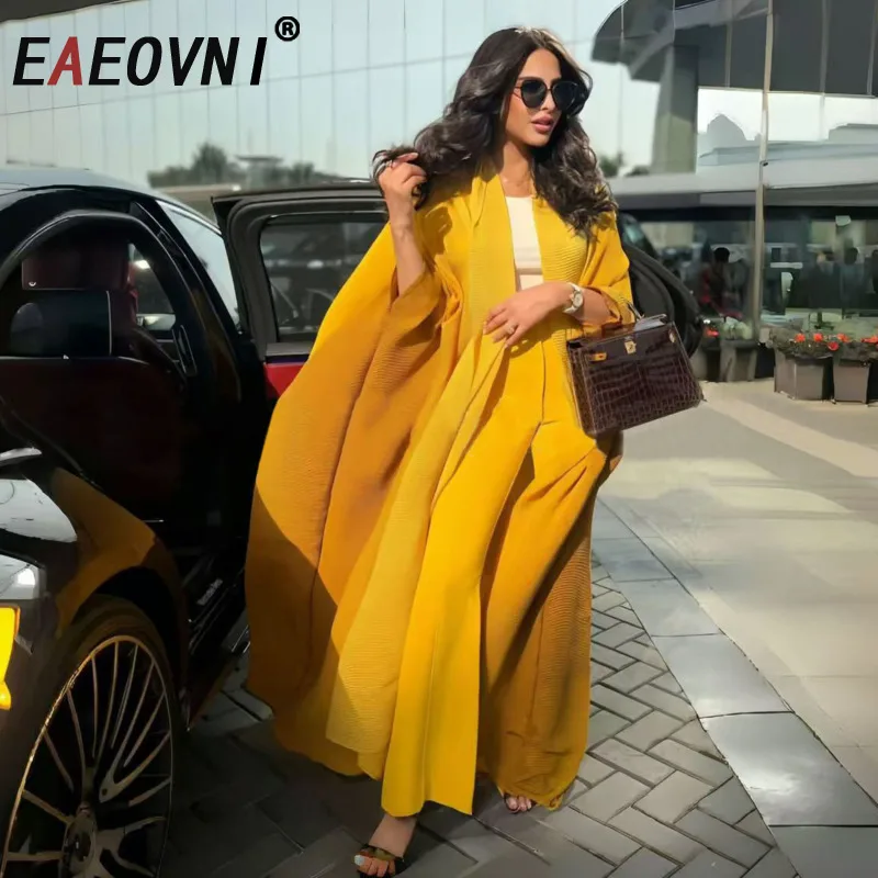 

EAEOVNI Miyake Pleated Design Long Coat For Women Fashion Loose Gradient Belt Windbreaker 2025 Spring New Clothing 1A435