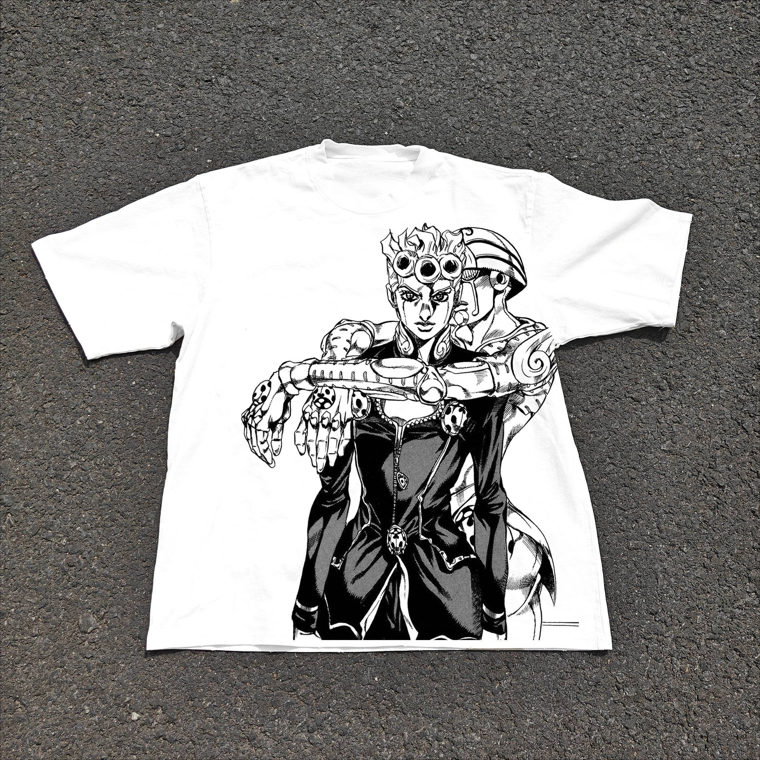Giorno Giovanna Anime JoJo Golden Wind Manga Sketch Graphic Tee Cotton Mens Womens T-Shirt Summer Streetwear
