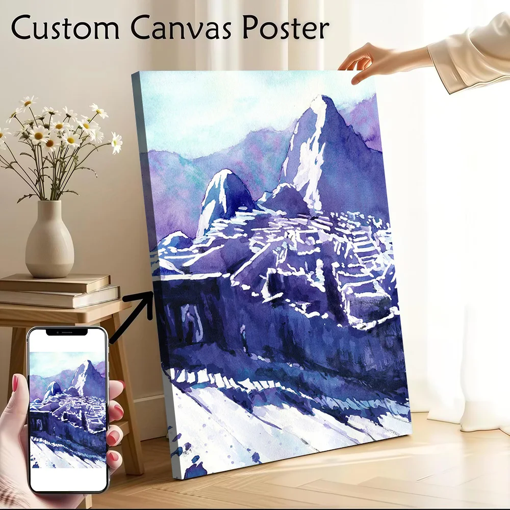 Machu Picchu Peru Artwork Canvas Poster Customizable Printed Canvas Painting Wall Art for Fans Modern Home Decoration Ornaments
