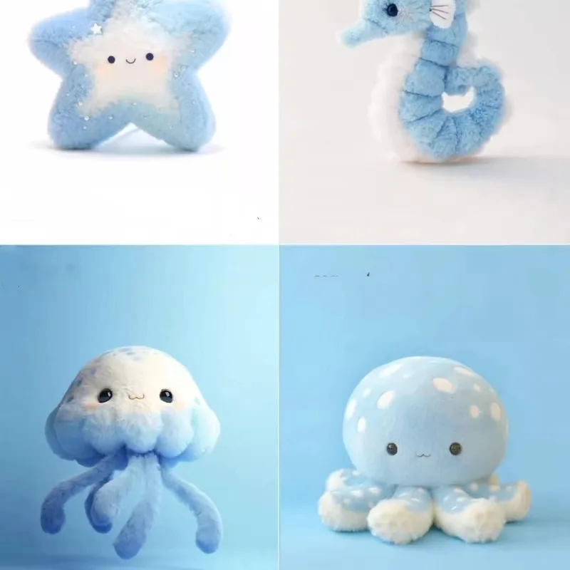 Oceanarium água-viva brinquedo de pelúcia pendurado bonito dos desenhos animados animal chaveiro de pelúcia para crianças mochila charme acessório saco decoração