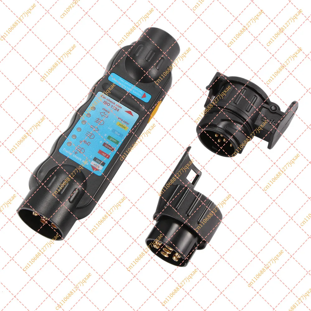 12V Vehicle Trailer Tester 7/13 Pin Towing Light Cable Circuit Plug Socket with 2 Adapters Electrical Diagnostic Tool