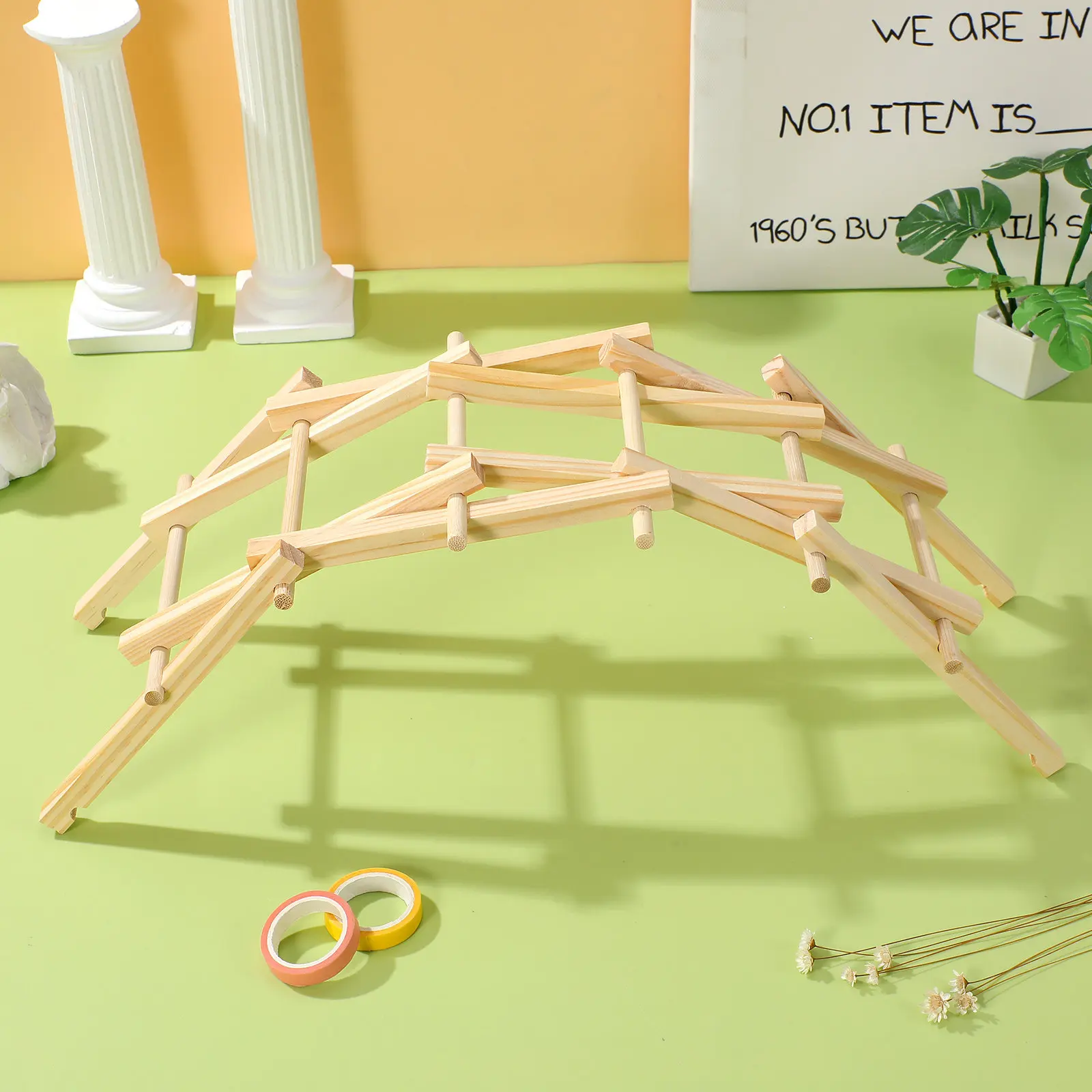 

2Sets Handmade Wooden Arch Bridge DIY Assembly Science Project Educational Creative Desktop Plaything