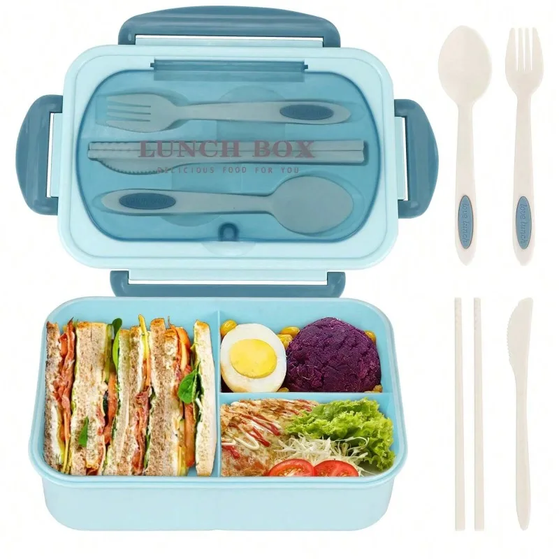 3pcs/1pc Bento Box Adult Lunch Box, Containers For Adults Men Women With 3 Compartments, Lunchable Food Container Back To School view 5