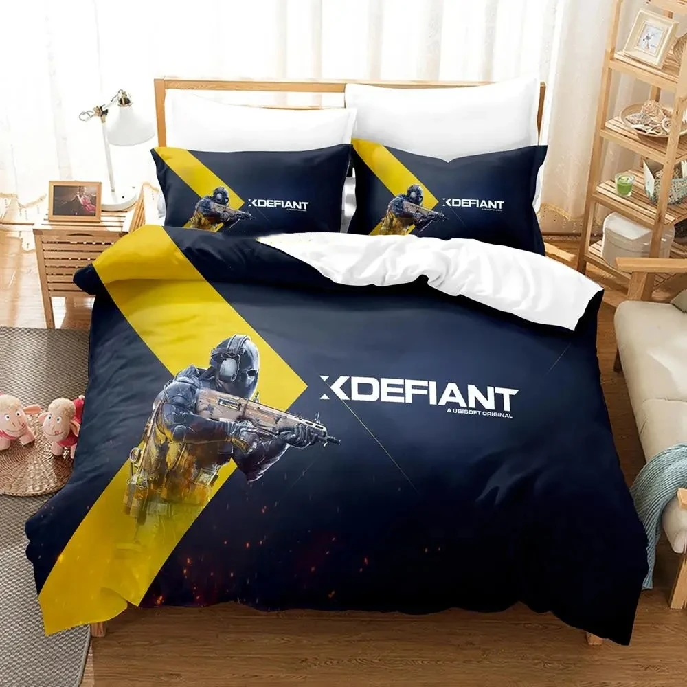 

Game XDefiant Bedding Set Single Twin Full Queen King Size Bed Set Adult Kid Bedroom Duvetcover Sets Print Anime Bed Sheet Set