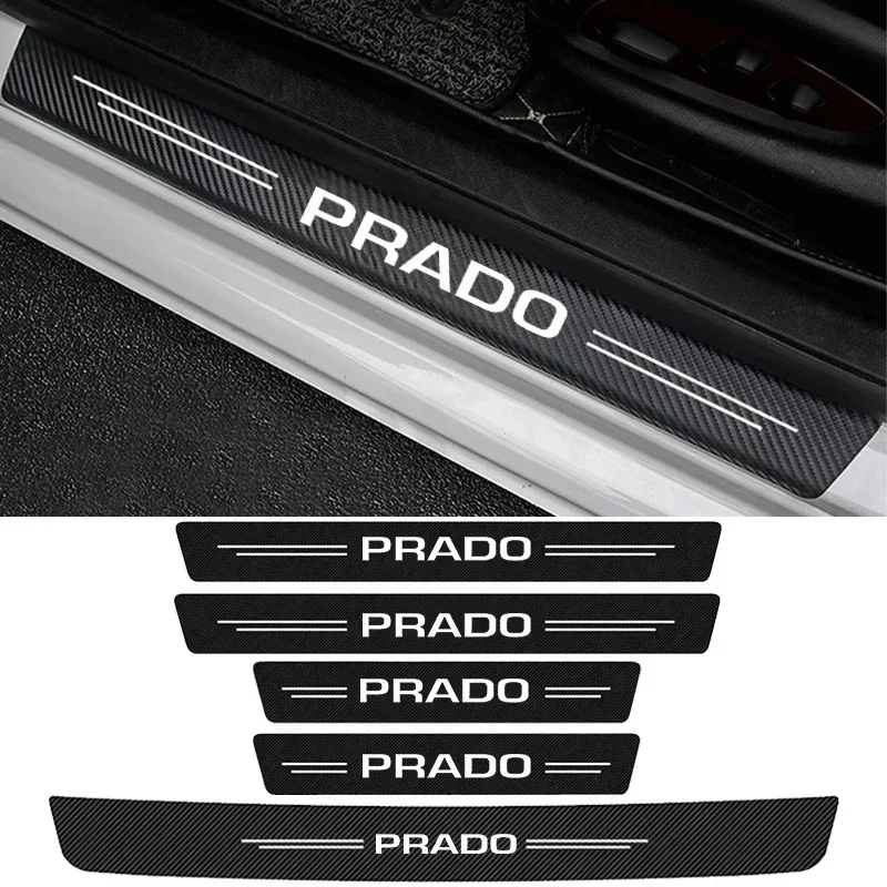 Protector de umbral de puerta de coche, pegatina antiarañazos para Prado 120, 150, J90, J120, J150, LC90, LC150, tiras de Pedal de puerta