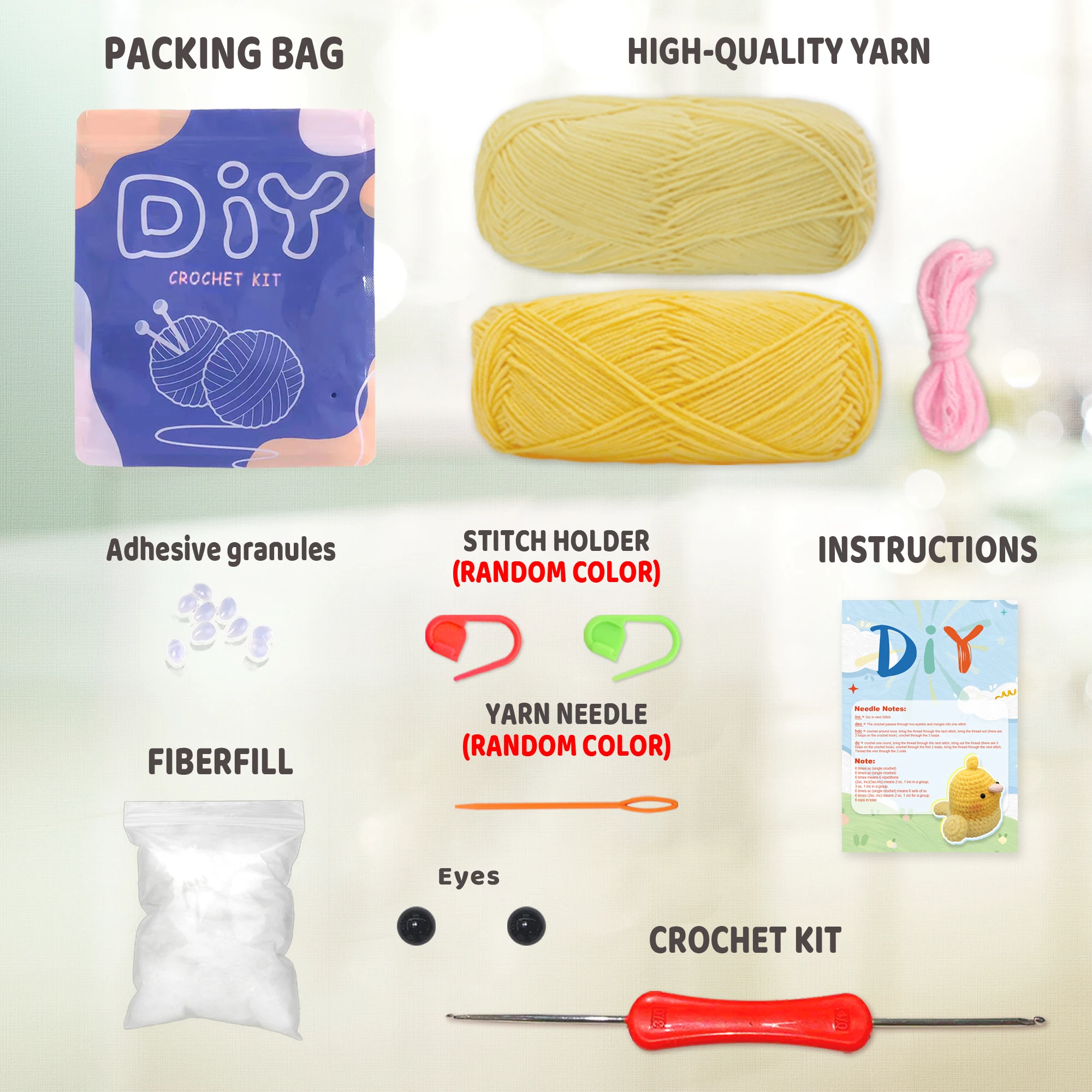 YAMAXIN DIY haakpakket voor beginners Gemakkelijk knutselgereedschapset met Phoenix-papegaai-thema Breikunst- en knutselproject