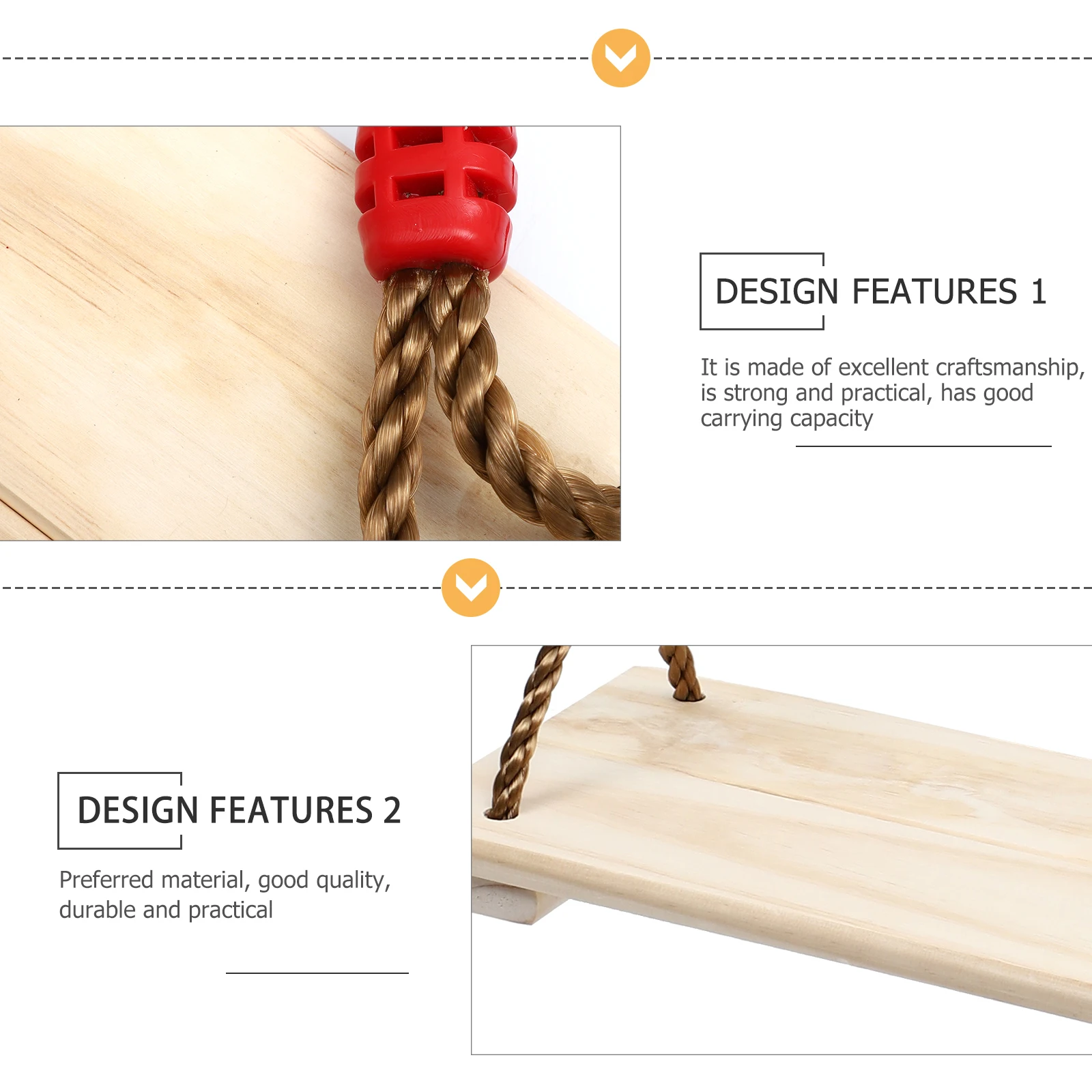 

Pine Swing Hanging Seat Wood Chair Simple Indoor Outdoor Wooden Safe Kids Child Toy