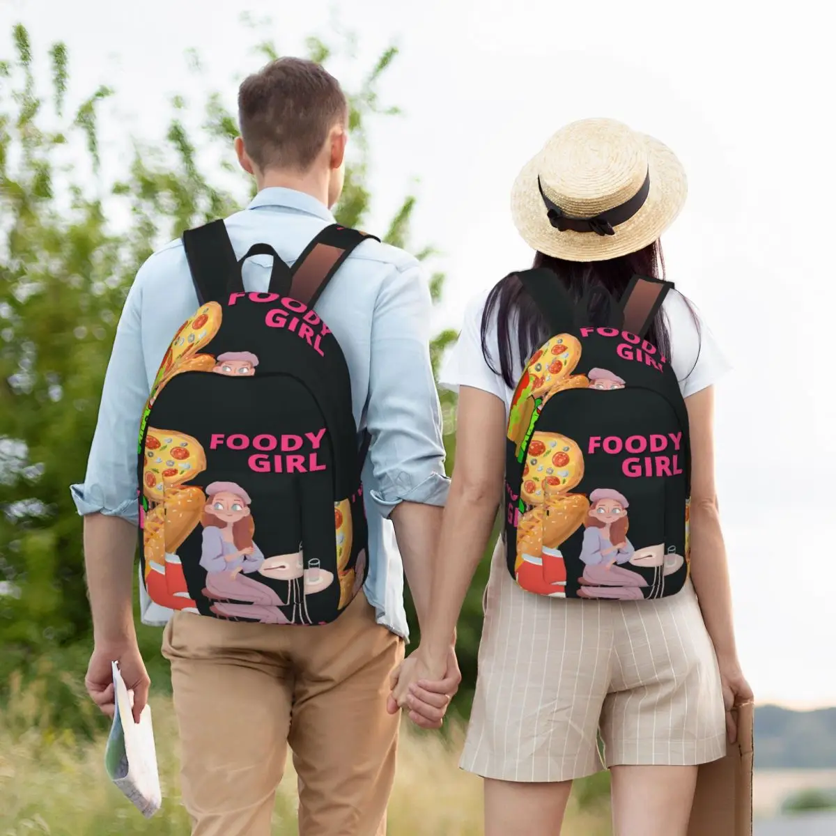 

Foody Girl Backpack Student Boys Girls BookBag Kids School Bag Computer Shoulder Bags for Men Women