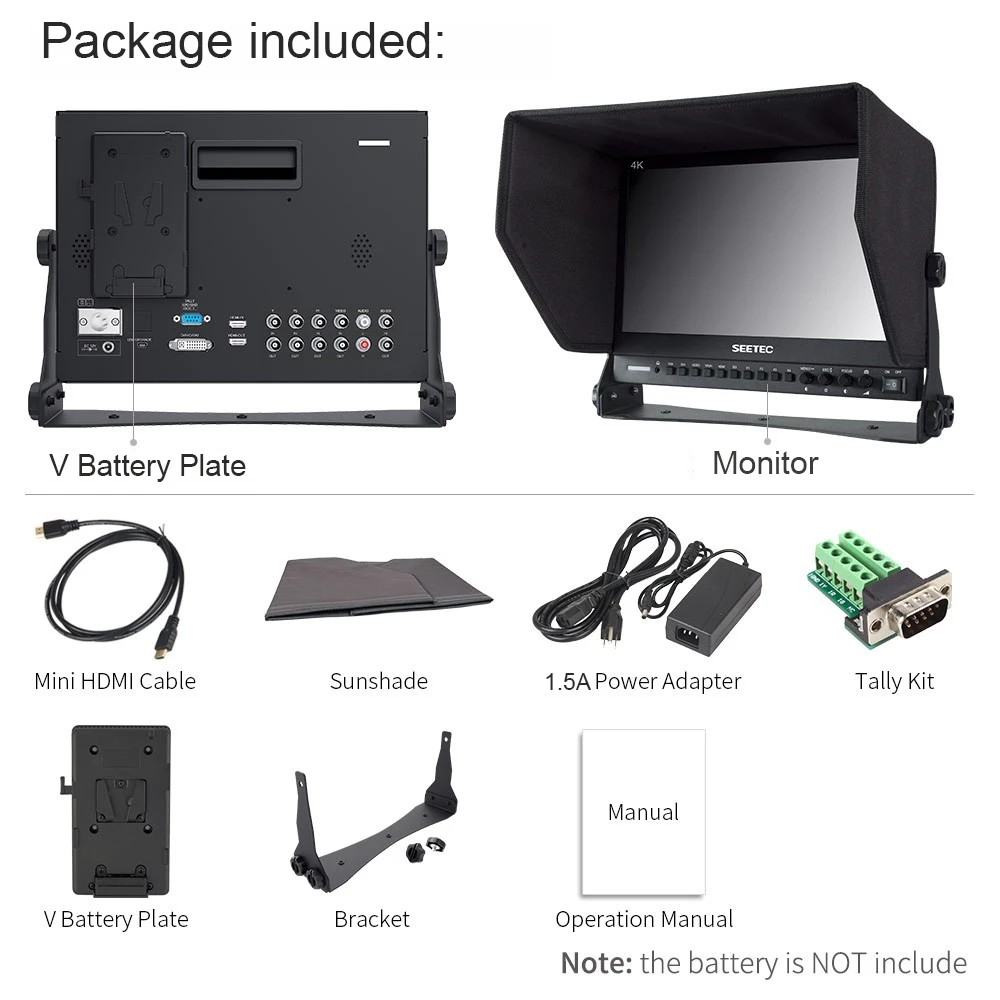 SEETEC P133-9HSD 13.3 Inch Pro SDI Broadcast Monitor Professional LCD Director Studio Production Monitoring IPS Screen Full HD