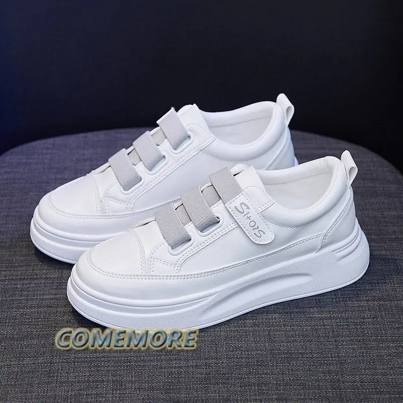 White Shoes Platform Sneakers Fashion Classics Spring Autumn Women\'s Height Increasing Chunky Sports Shoes Breathable Leisure PU