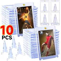 Clear Magnetic Card Holder 35PT Support Case Set Cards Protective Hard Plastic Sleeves Triangle Display Stand Baseball Sports