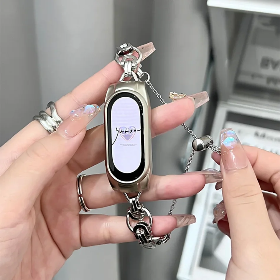 Correa para Xiaomi Mi Band 7, 6 y 5, pulsera de Metal con resorte de repuesto para pulsera inteligente Xiaomi Mi Band 4 y 3