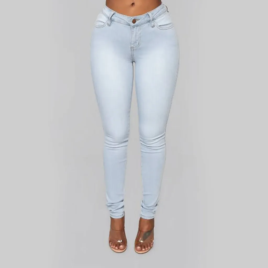 

Fashion Ladies Jeans High Waist Stretch Jeans Casual Female Denim Skinny Pencil Pant Vintage Trousers For Women 2023 New