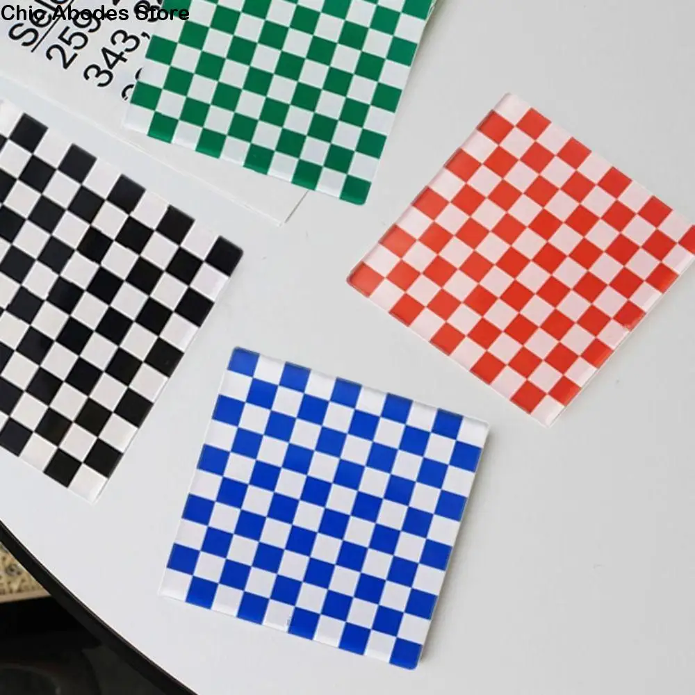 

Acrylic Square Checkerboard Placemat Anti-scalding Waterproof Chessboard Coaster Nordic Heat Insulation Cup Mat Cafe