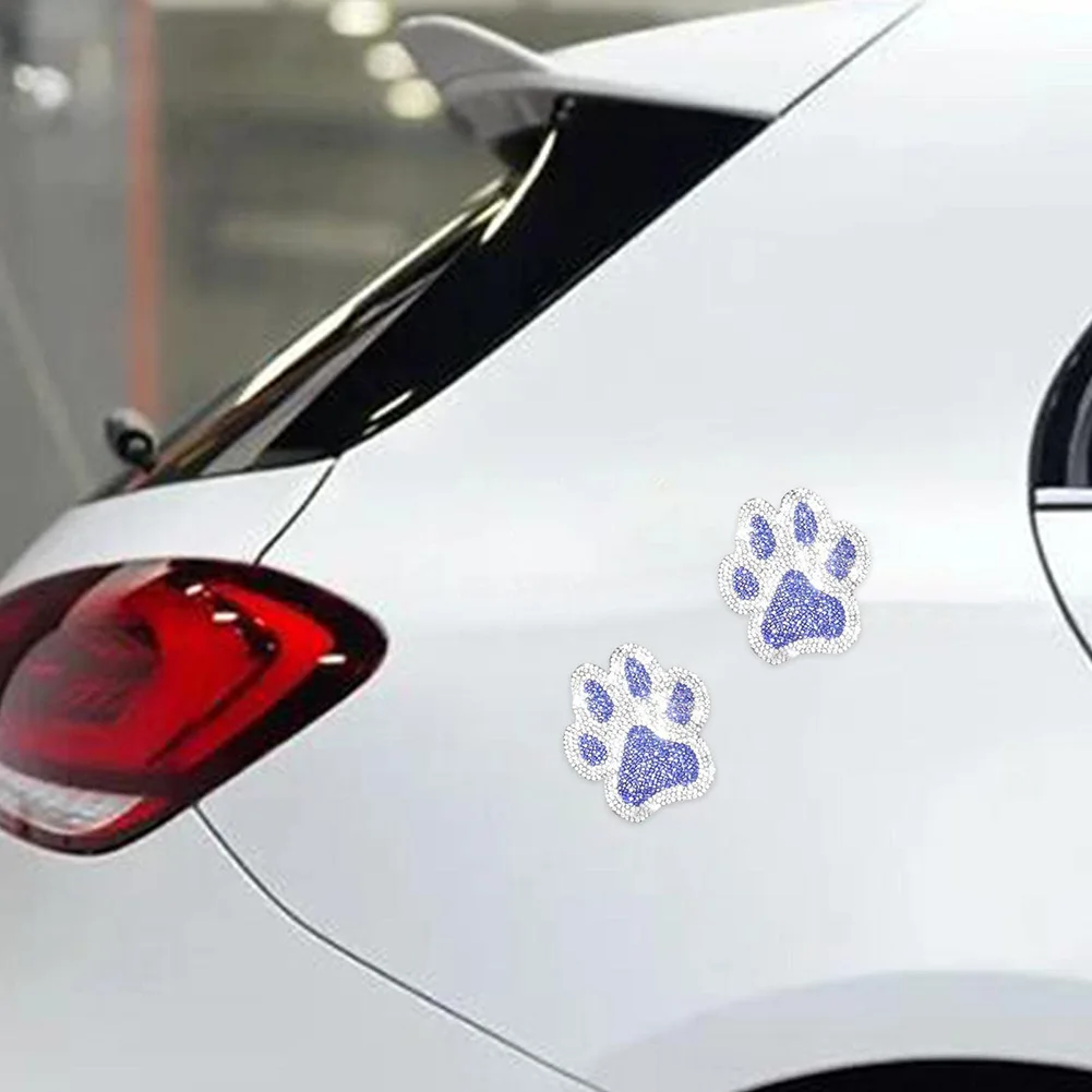 Dog Paw Rhinestone Decals with For Crystal Finish for Cars Bicycles Laptops Mugs Water Bottles and Tabletop Decoration