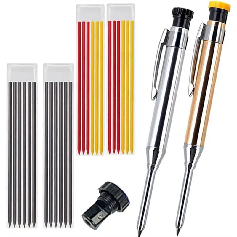 【هدية】مجموعة أقلام رصاص احترافية لأعمال النجارة من الألومنيوم متعددة الألوان، مناسبة لأعمال النجارة ووضع العلامات المعدنية #1