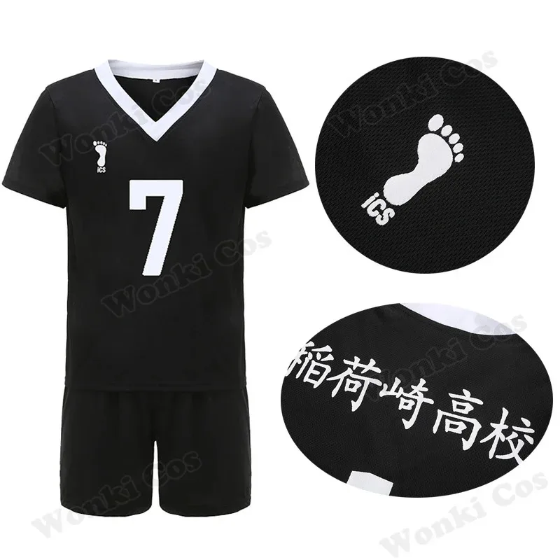 qq34Anime Nekoma Shiratorizawa Fukurodani Aoba Johsai Inarizaki disfraz de Cosplay Kenma Jersey deportivo uniforme ropa deportiva traje escolar