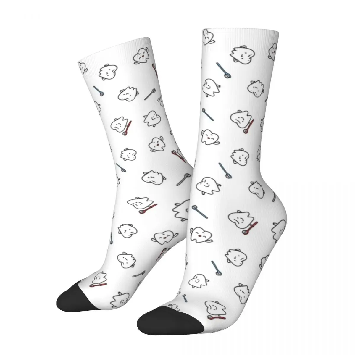 Funny Teeth Cute Tooth Art Dentist Pattern Socks Men Women Socks Novelty Spring Summer Autumn Winter Middle Tube Socks Gift