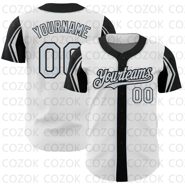 Custom White Series Pattern Baseball Jersey Men and Women Shirt 3D Printed Shirt Team Shirts Hip Hop Unisex Tops