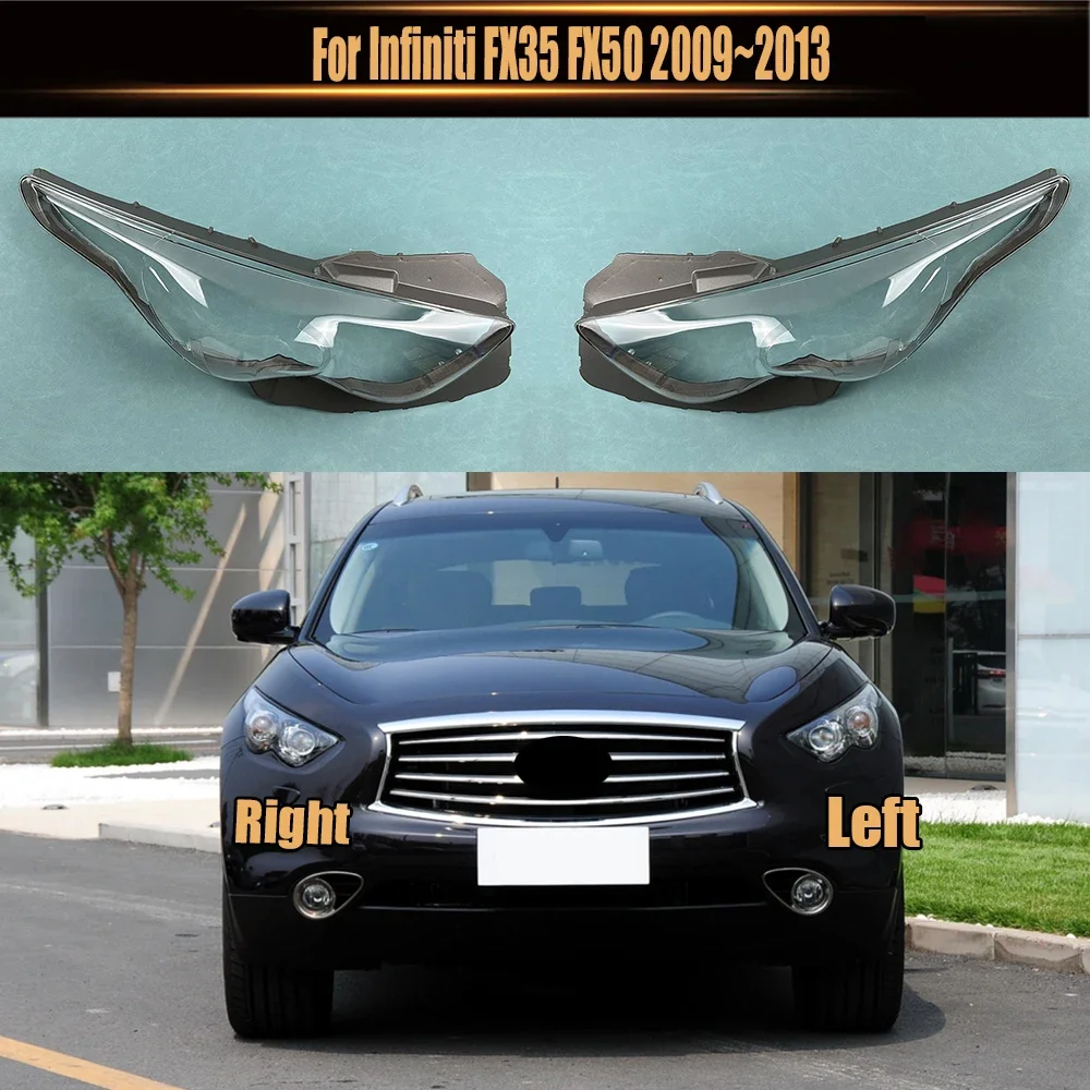 

Для Infiniti FX35 FX50 2009 ~ 2013 абажур для фар прозрачная крышка абажур корпус фары из плексигласа