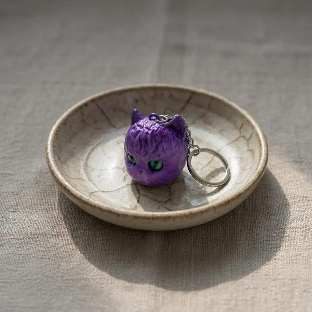 Cat Shaped Ornament 3d Printed Cat Ornament 3d Printed Cat Head Keychain Pearlescent Kitten Bag Charm Lightweight for Backpacks