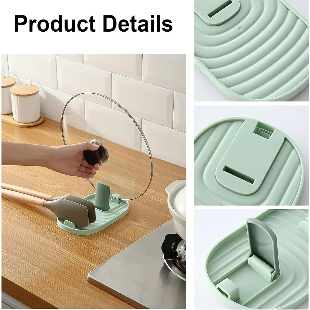 1Pcs Counter Top Shovel Spoon Shelf Patula Rack Pot Lid Rack Shelves Soup Spoon Pad Put Soup Spoon Chopsticks Holder
