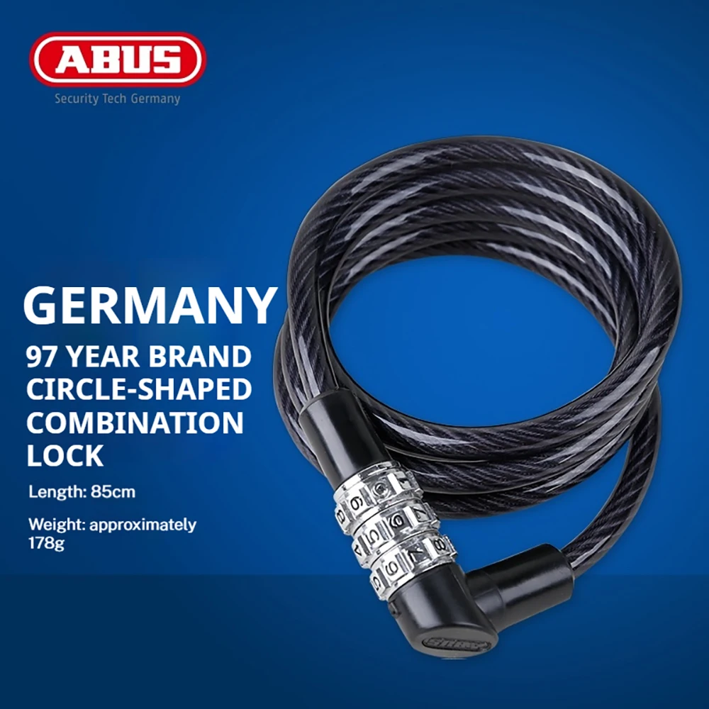 ABUS ring lock password lock bicycle baby stroller helmet lock bicycle anti-theft fixed portable mini lock