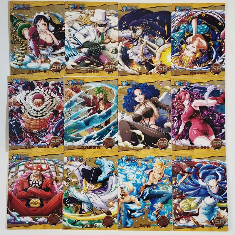 애니메이션 원피스 SSR SR 카드 세트 루피 에이스 조로 산지 나미 로빈 컬렉션 카드 크리스마스 생일 선물 어린이 장난감