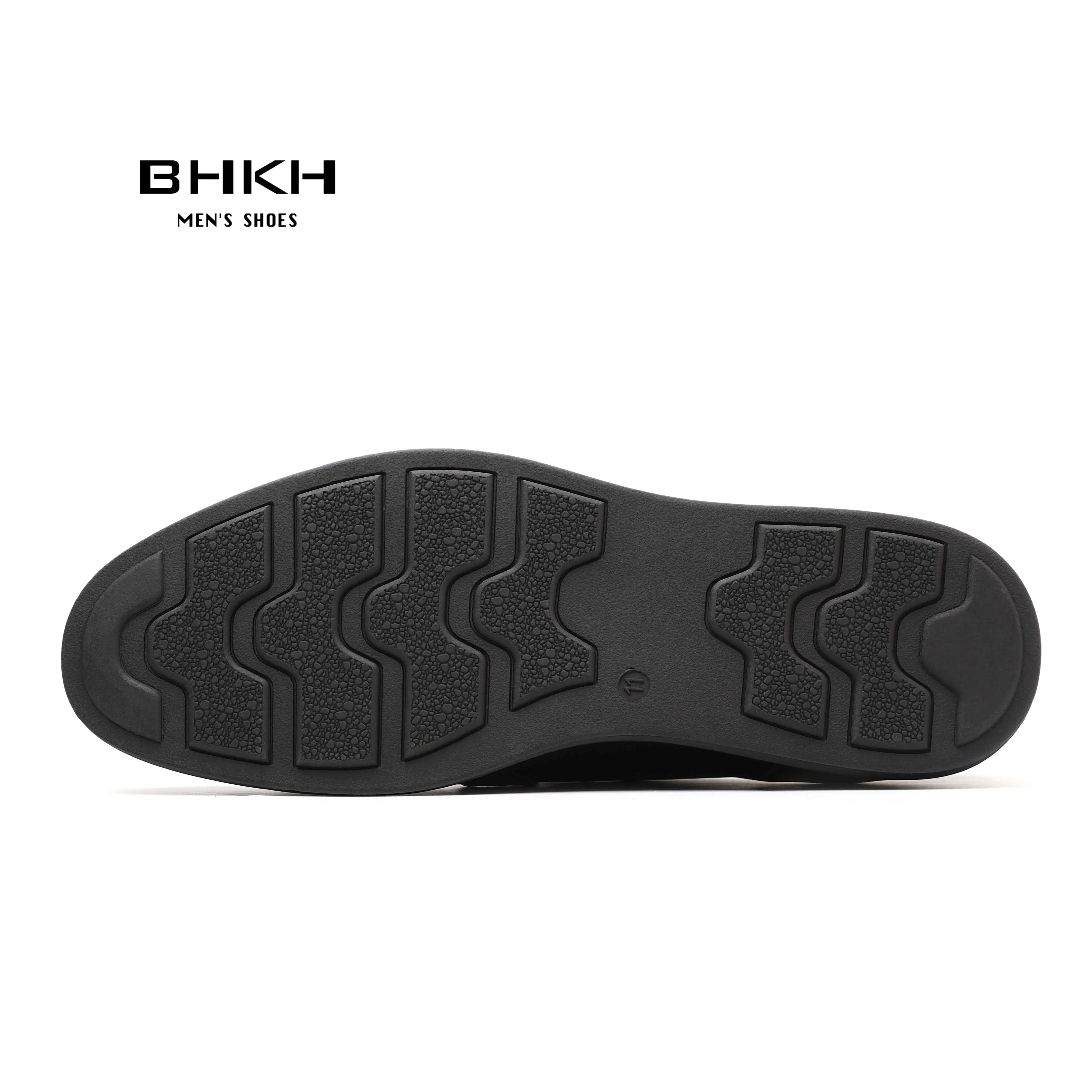 BHKH vestido de couro genuíno masculino, sapatos casuais com cordões, calçado inteligente para escritório de negócios, moda Lightweig, outono, 2022