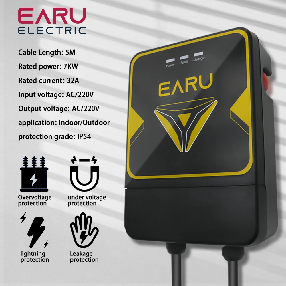 EV Charging Station 7/11/22KW Electric Vehicle Car Charger 32A EVSE Wallbox Wallmount Type2