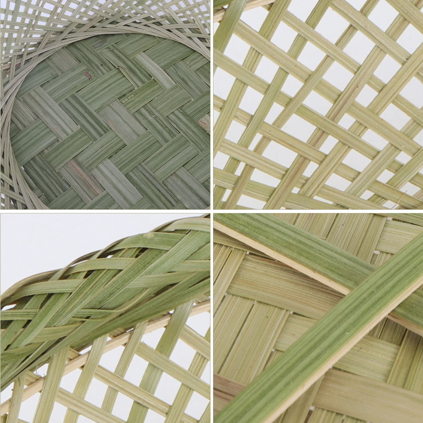 

1Pcs Green Bamboo Woven Basket Practical Odorless Storage Solution for Bread Fruits Household Use Picnic Camping Decorative