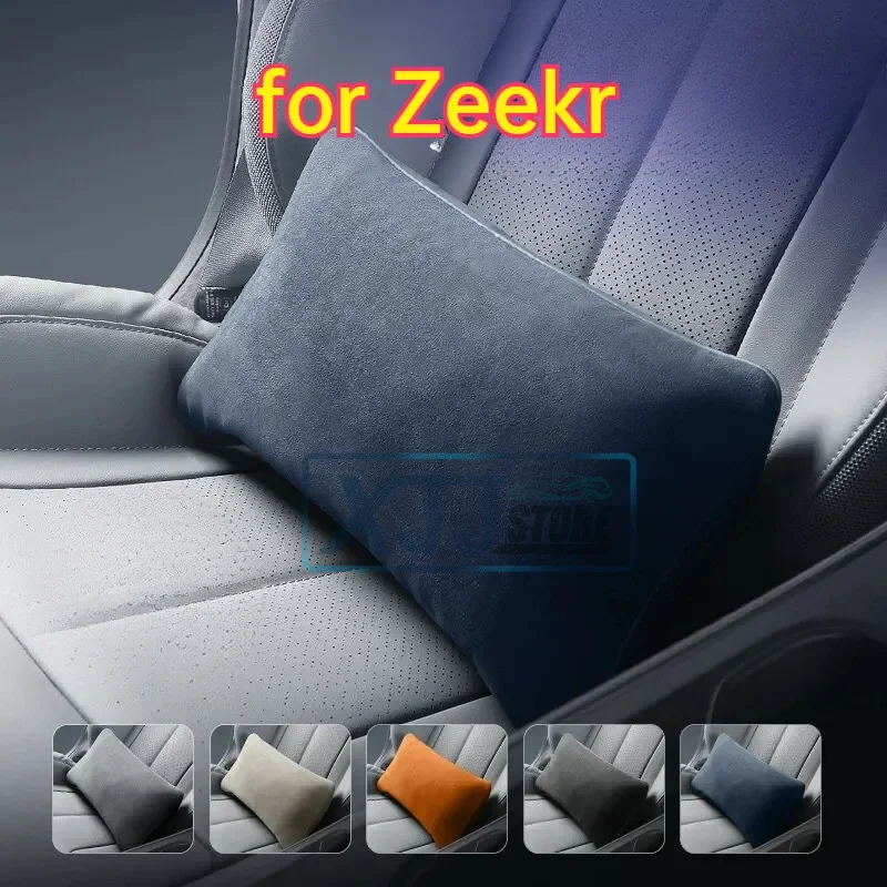 

Top Quality Suede Car Headrest Neck Support Seat for New Zeekr 001 / 007 / 009 / X Soft Adjustable Car Neck Pillow Waist Pillow