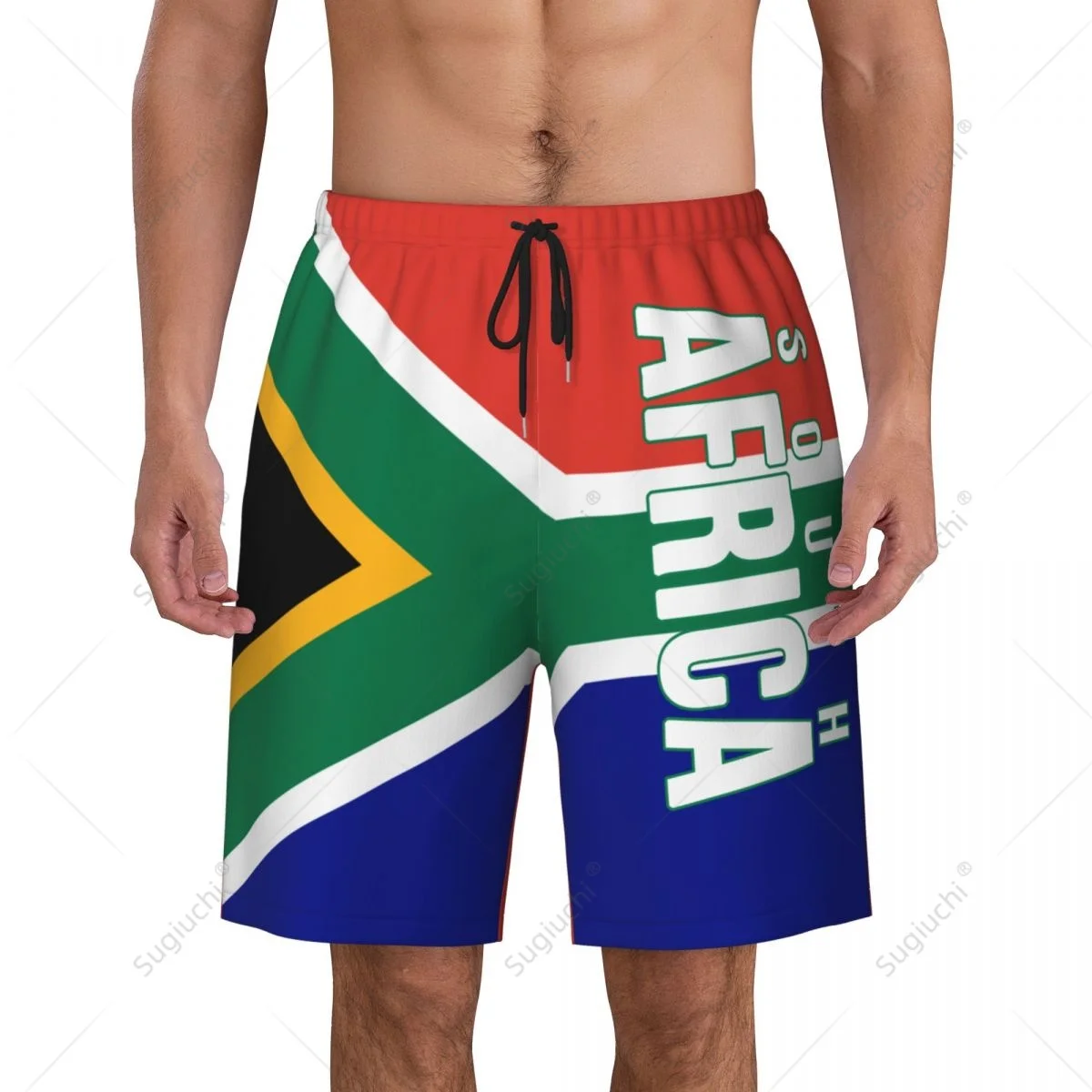 Men's South Africa Flag (2) Beach Pants Board Shorts Surfing Boys Soccer Cycling Swimwear Running Polyester