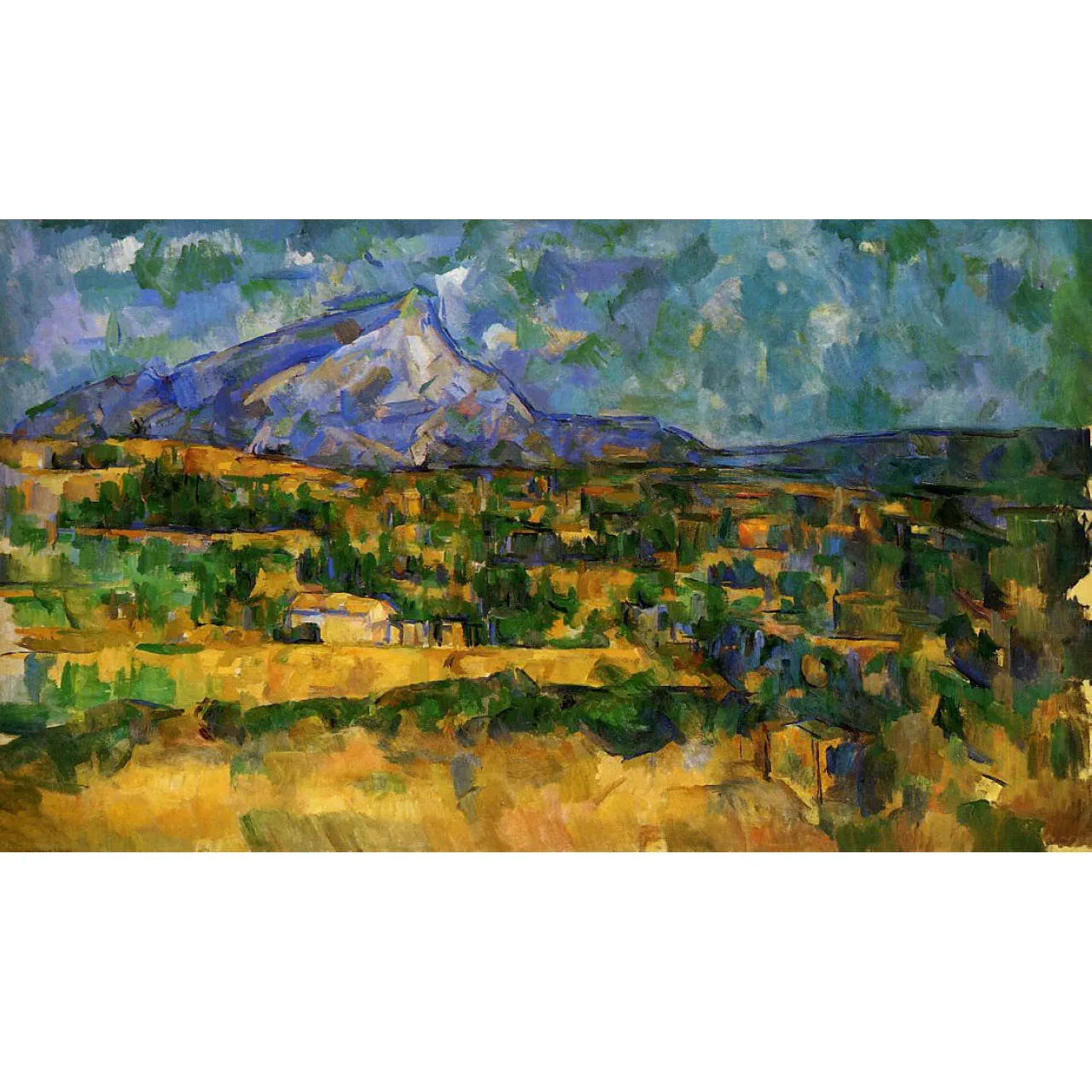 Mont Sainte-Victoy بقلم بول سيزان، استنساخ اللوحة الشهيرة المرسومة يدويًا، لوحة زيتية للمناظر الطبيعية الانطباعية، ديكور المنزل