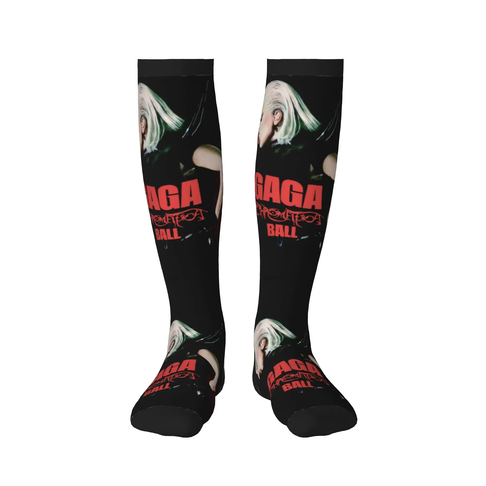 Novelty Printing Lady Gaga Mayhem Music Singer Socks for Women Men Stretch Summer Autumn Winter  Sports Compression Socks