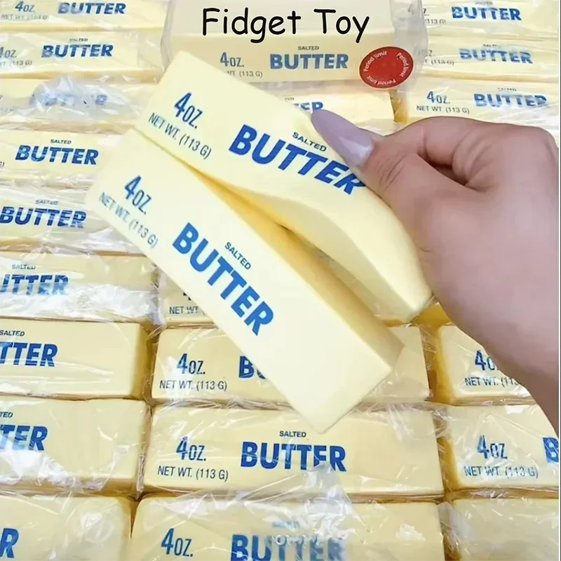 Weicher, elastischer Butter-Stick Fidget Toy in Käseform, Stressabbau-Spiel, lustiges Entspannungs-Spielzeug zum Drücken zur Linderung von Angstzuständen. – Detail 3