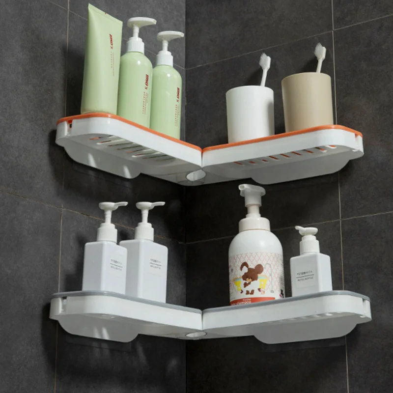 Bathroom Revolving Rack Wall-mounted Toilet Washstand Kitchen Wall Storage   Accessories WC Organizer