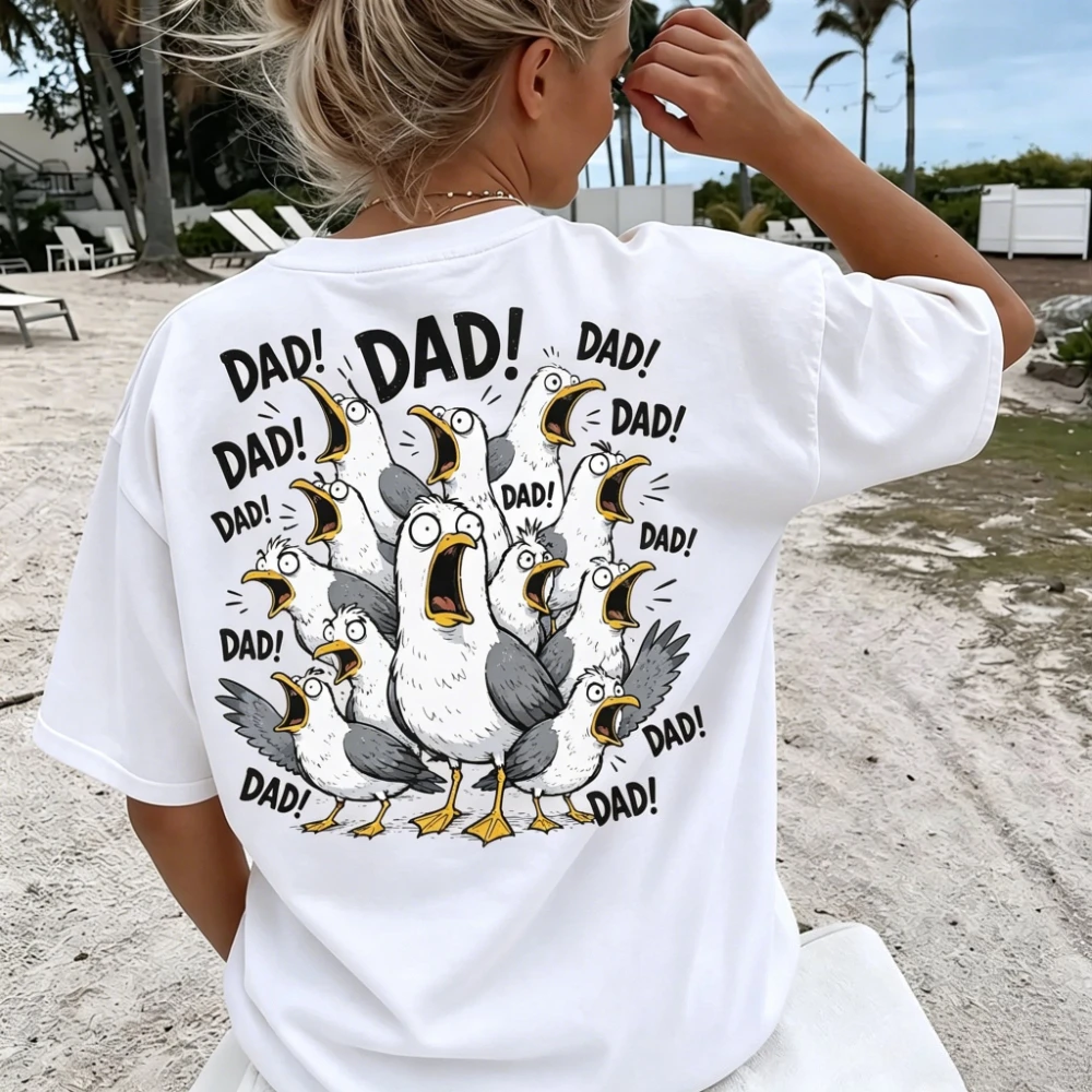 Camiseta Retro de Gaviotas con Estampado Gráfico de Gaviotas Aullando Estilo Vintage, Camiseta Casual para Hombre con Humor Náutico Grunge de los 90